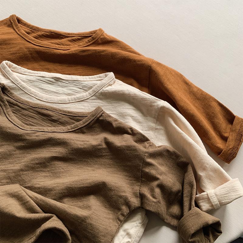 Bamboo Cotton Long Sleeve T-shirt for Boys & Girls - 2025 Spring/Autumn Korean Style Base Layer