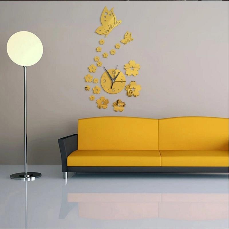 Новые модные настенные часы, зеркало, 3d Diy, креативное зеркало, стерео акриловое украшение для гостиной, спальни