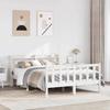 VidaXL Bed Frames and Headboard White 140x190 Cm Solid Pine Wood, Bed, Bedroom Furniture, Wooden Bed, Bed 3306573