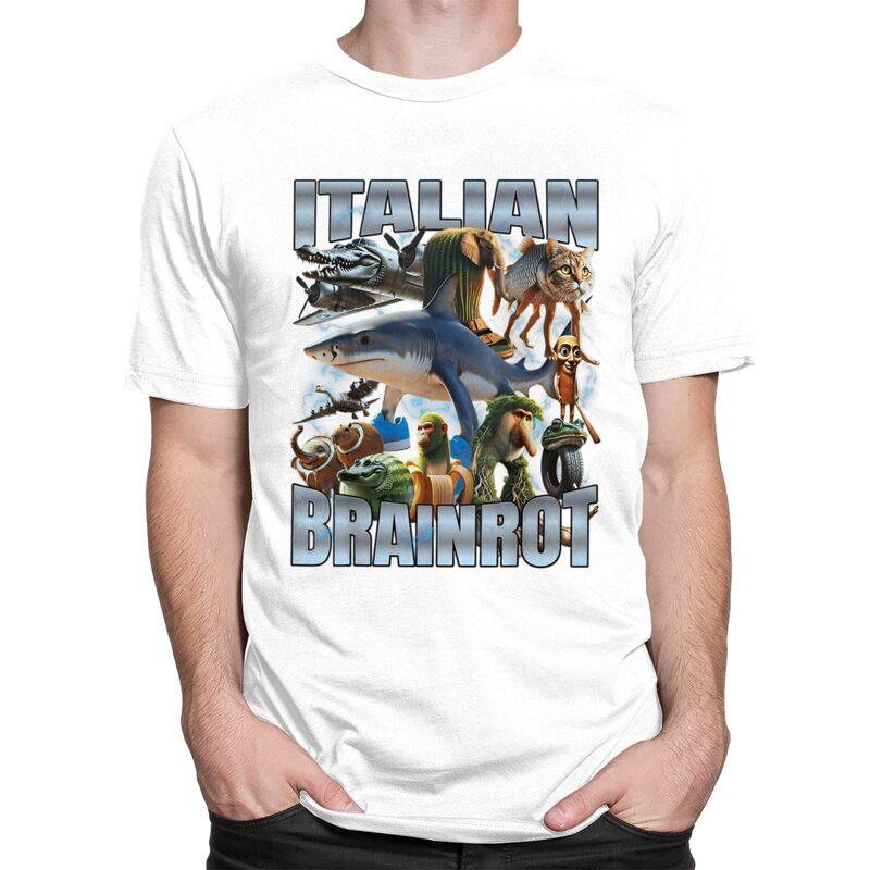 Italian Brainrot Meme Collage T Shirts Unisex ShortSleeve Tshirt Streetwear Casual Graphic Tee Tops Loose Oversized Clothes