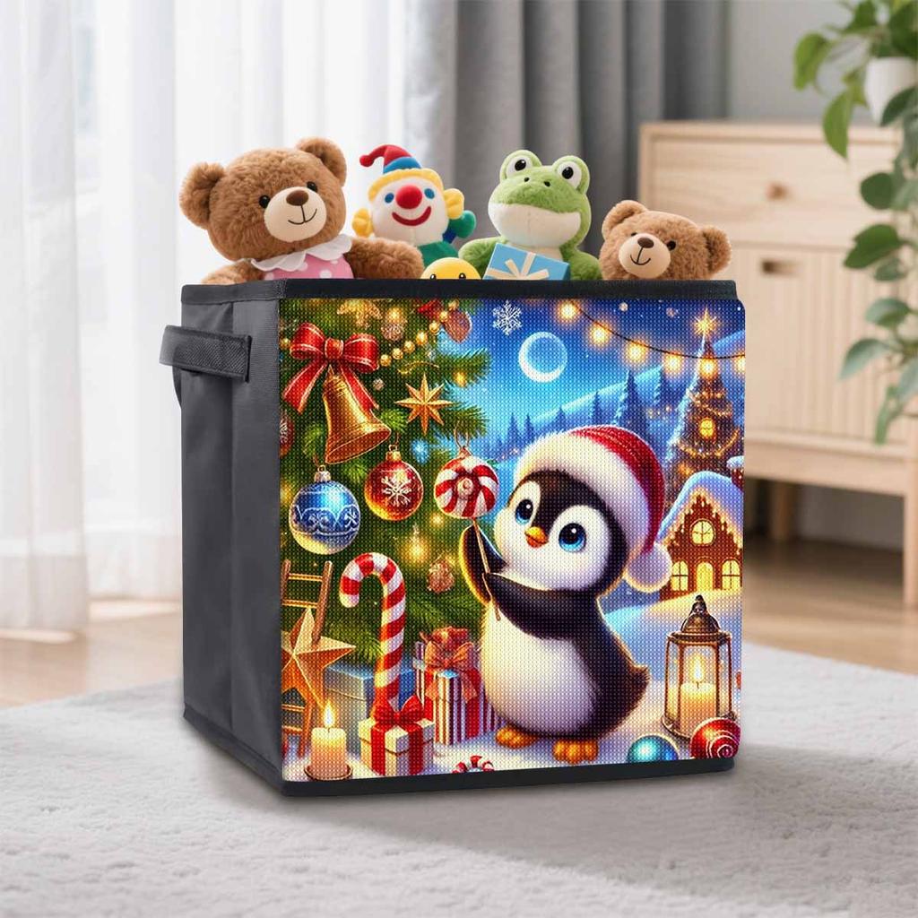 The Hardworking Little Penguin 5D Diamond Painting Storage Basket Full Round Drill Mosaic Diamond Embroidery Cross Stitch Kits Home Decor Home Decor