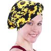 Milk Silk Print Braided Head Cap Hair Loss Hood Hat Twisted Braid Headwear (Sunflower) - DD01