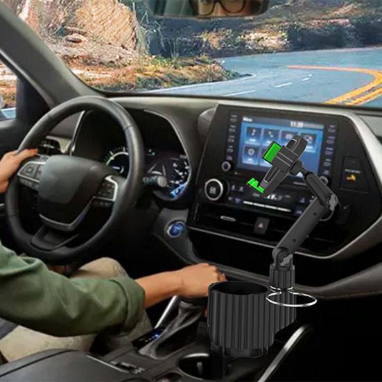 Eco Friendly Car Cup Holder 360 Degree Rotation Convenient Car Cup Holder with Phone Mount
