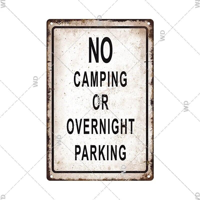 Tin Sign No Parking Slow Down Caution Warning Do Not Pass Metal Vintage Plaque Retro Metal Plate Traffic Yard Street Wall Decor