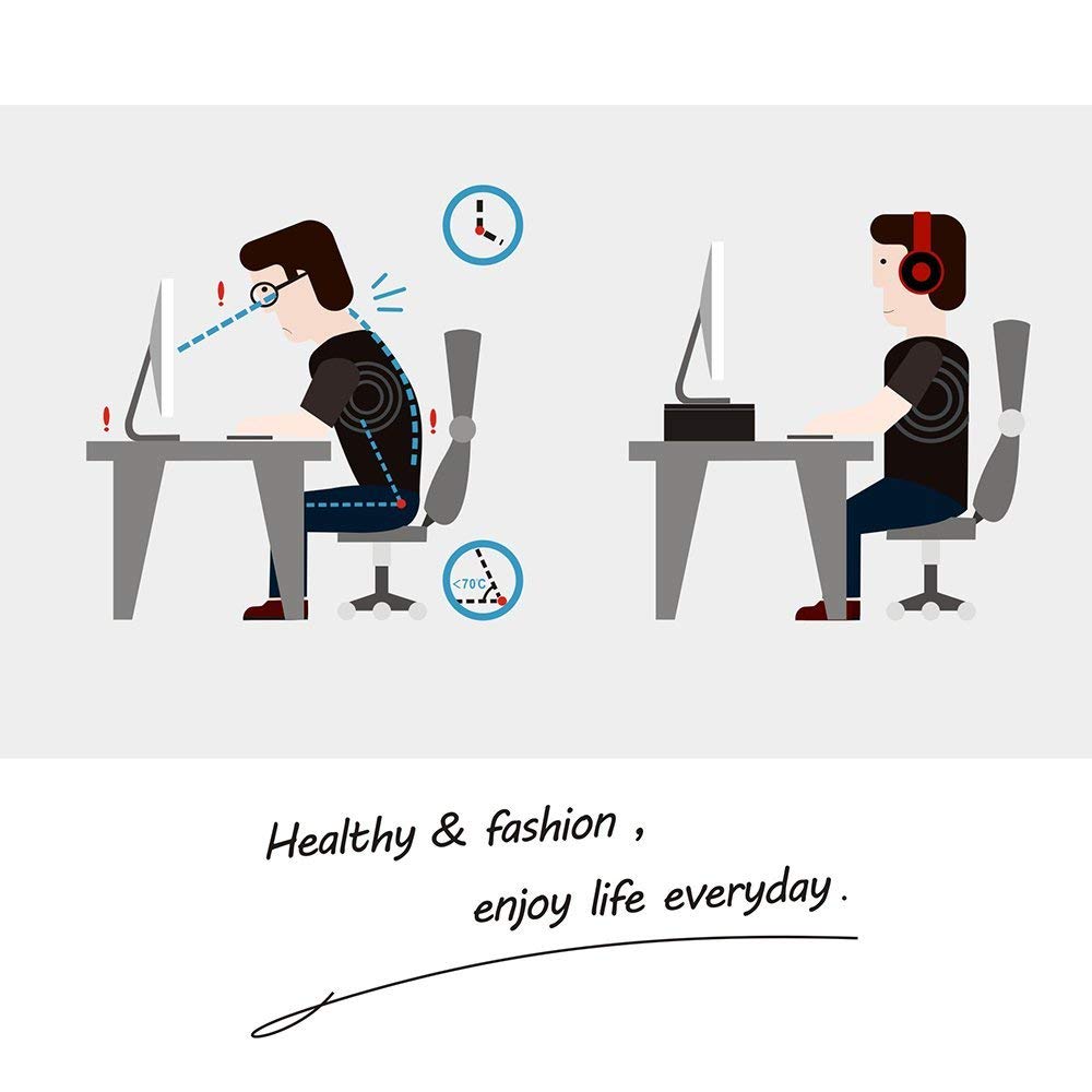 FITUEYES Деревянная настольная подставка для монитора и клавиатуры 540 мм DT205401WB Двухуровневое хранение, Широкая, Черная,