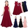 Kids Girls Chiffon Sleeveless Floral Lace Flower Girl Dress Princess Pageant Wedding Bridesmaid Birthday Party Dress