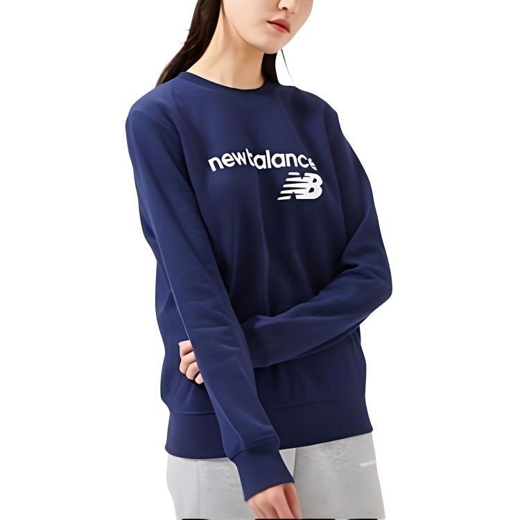 New Balance Толстовки Женские Темно-синие С круглым вырезом Утепленные Обычные WT03811-PGM