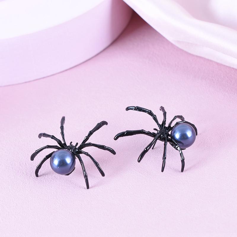 1 пара сережек с паучьим жемчугом для женщин и девочек, модные индивидуальные серьги в темном стиле на Хэллоуин, ювелирные изделия, аксессуары, подарки