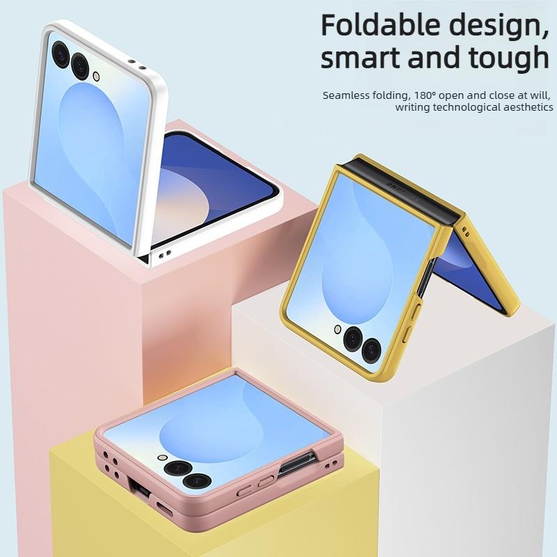 Роскошный Чехол для Телефона Samsung Galaxy Z Flip 8 7 6 5 4 Flip 7FE с Узором Волна, Цветной, TPU+PC, Ощущение Кожи, Ударопрочный Защитный Чехол