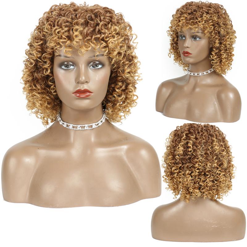 LISI HAIR Парики Европейская и Американская Мода Африканские Маленькие Вьющиеся Женские Парики Головные Уборы Афро