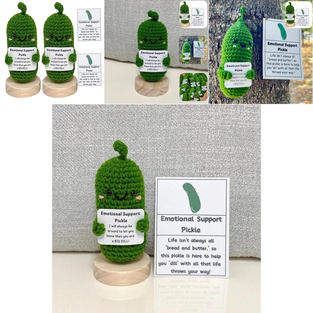 Забавный вязаный крючком вручную шерстяной набор выражений «Огурец и картофель»