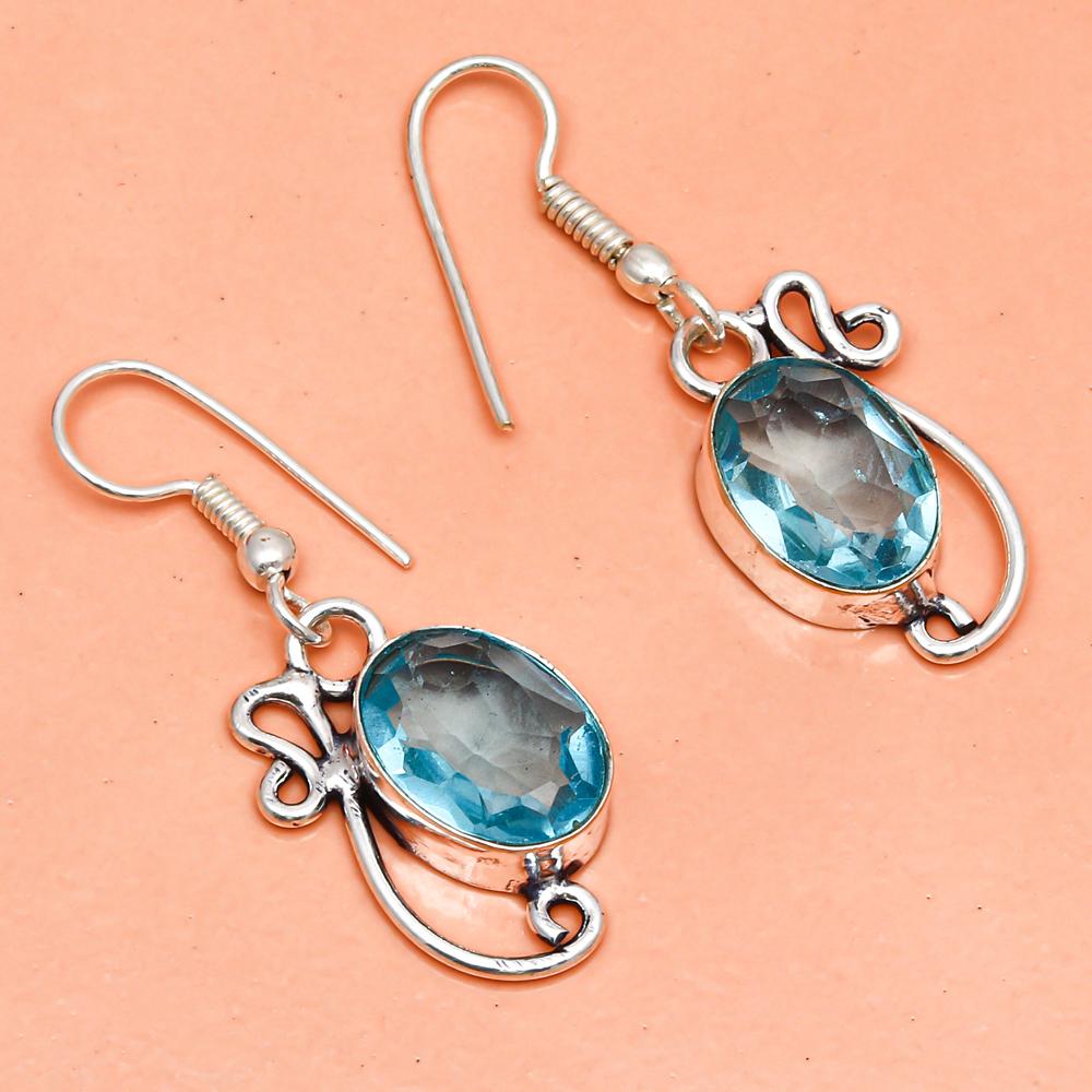 Комплект ожерелий с драгоценными камнями из швейцарского синего кварца 16-18 дюймов