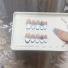 Pure Hand-made Phototherapy Wear Armor, Ice-transparent Blue Diamond Cat's Eye Reusable Nail Art Patch