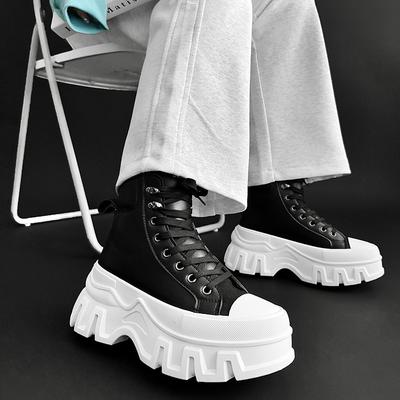 SLNU3 новая обувь толстая подошва увеличивающая рост кожаная поверхность досуг спорт высокий верх трансграничная обувь больших размеров