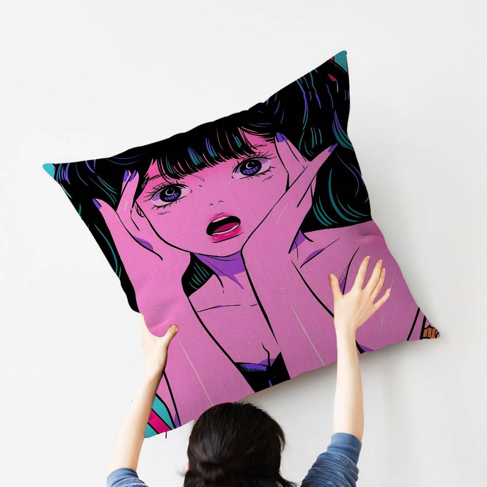 Ins Japanese Anime Pillow Gifts Home Office Furnishings Bedroom Sofa Car Cushion Cover Case 45x45cm