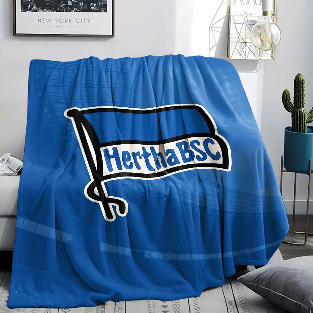 Hertha Berlin Printed Flannel Blanket, soft throw for bedroom sofa, washable, Christmas present, great gift.