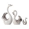 3 штуки фигурка лебедя, скульптура животного, настольное украшение, семейная статуэтка для офисного шкафа