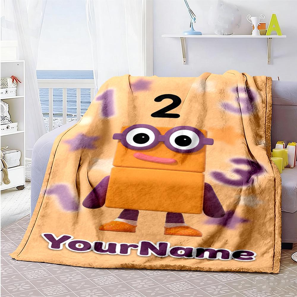 Numberblocks Customize Text Blanket Throw Personalized Blanket Ultra-Soft Great for Bed Office Chair Couch Livingroom Ideal for All Seasons