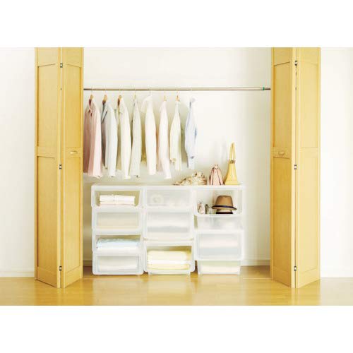Tenma Kabako Large Flap Storage Box, Easy Access, Assembly Required. This versatile storage case features a flap door and a translucent clear plastic