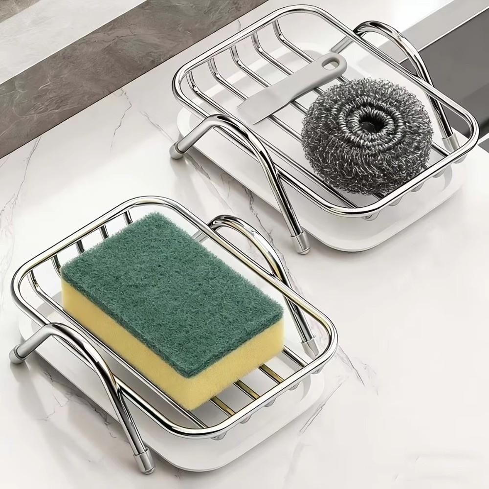 Multifunctional Stainless Steel Soap Rack Self Draining Bathroom Storage Rack  Bathroom Use