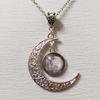 Ожерелье «Новолуние» и «Маленькая полная луна» с кристаллами и драгоценными камнями, кулон «Солнце и луна», ручная работа