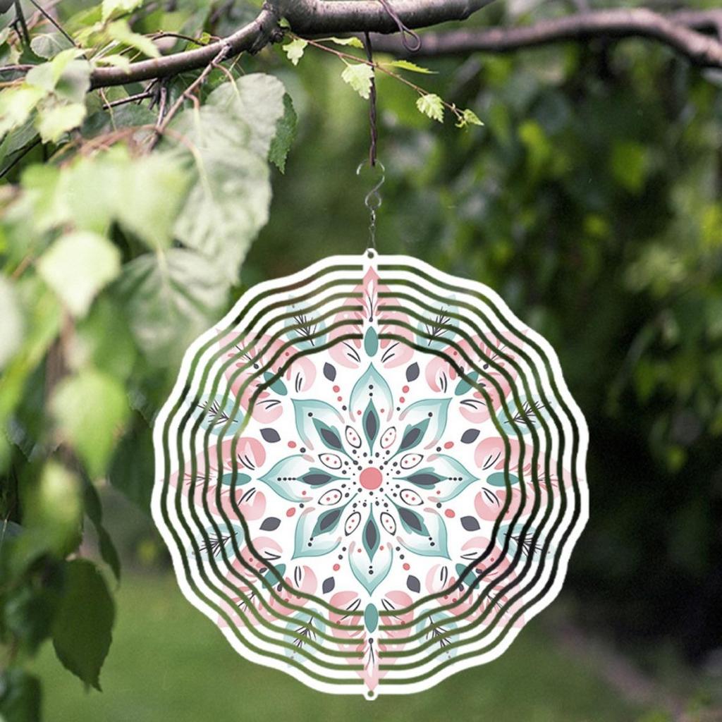 3D Mandala Metal Wind Spinner Outdoor Garden Decor for Yard Patio Balcony Indoor and Outside Use Rotating Wind Chime Art