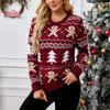 Gingerbread Man Christmas Sweater Jacquard Knit Pullover Festive Novelty Acrylic Top Loose Fit Long Sleeve Warm Winter Holiday Family Gift