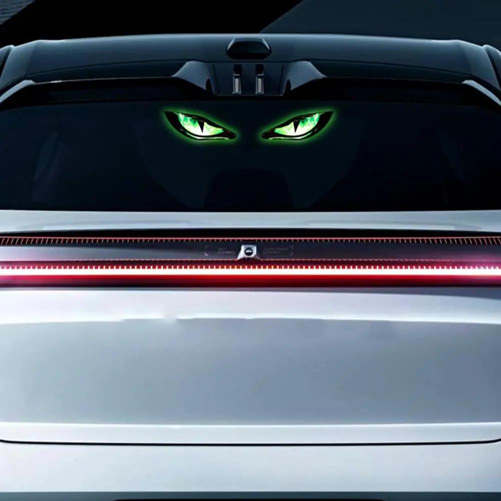 Автомобильная неоновая подсветка на солнечной батарее Беспроводная Крутая ДЕМОНИЧЕСКИЙ ГЛАЗ Светодиодная Атмосферная подсветка Присоска USB-перезаряжаемая Атмосферная Дышащая лампа Неоновые огни 4
