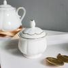 Лучшие аксессуары для приготовления кофе, инструменты, белая тыква, керамика, сахарница с крышкой, кувшин для молока с золотой линией, горшок для сливок, горшок для соуса, банка для конфет