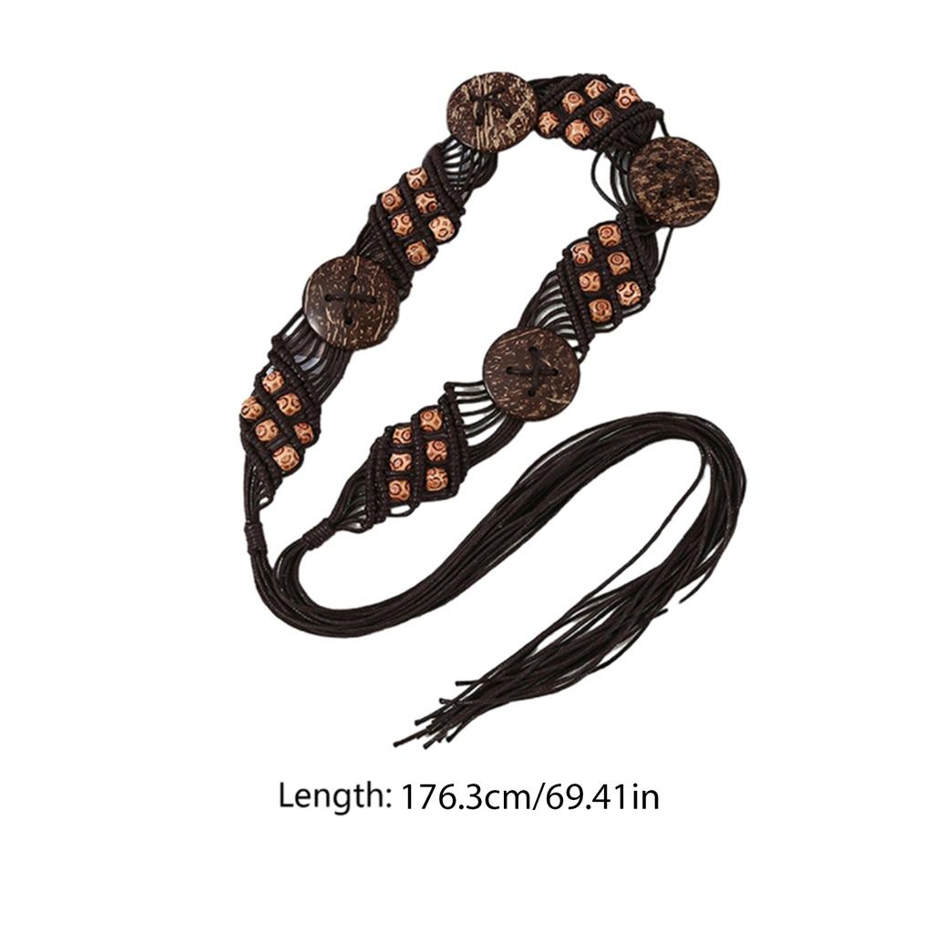 Пояс-веревка в стиле Майяр Эстетичный Взрослый Богема Кисточки Поясной ремень Украшение талии Подросток Девочка Дорожные Аксессуары для одежды