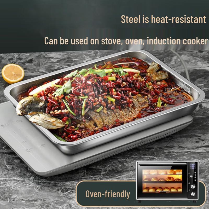 304 Stainless Steel Rectangular Deep Pan