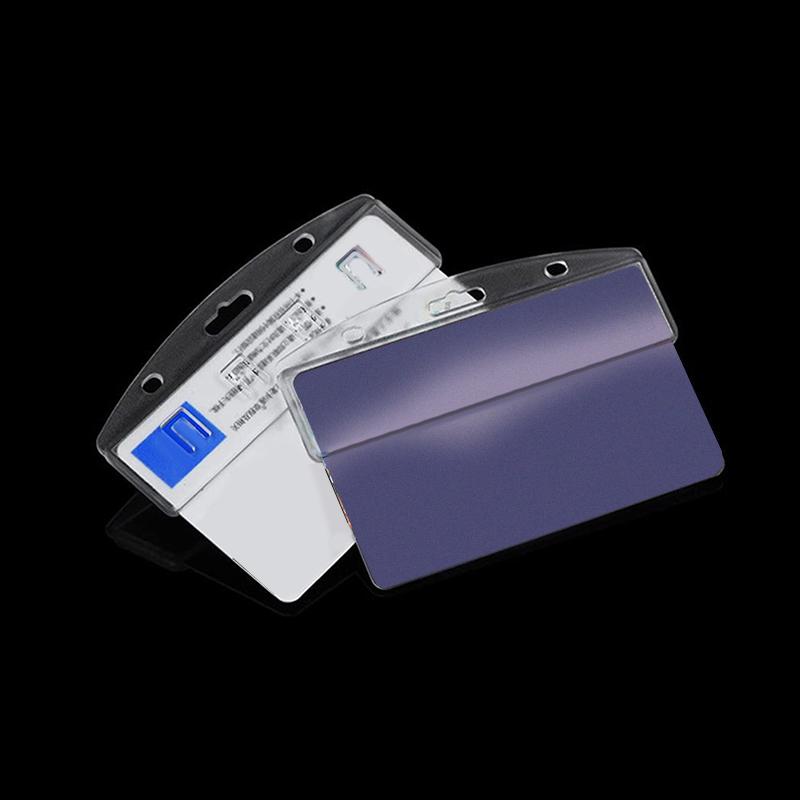 1 шт., горизонтальный держатель для значков с половинной картой для смахивания удостоверений личности, матовый, жесткий