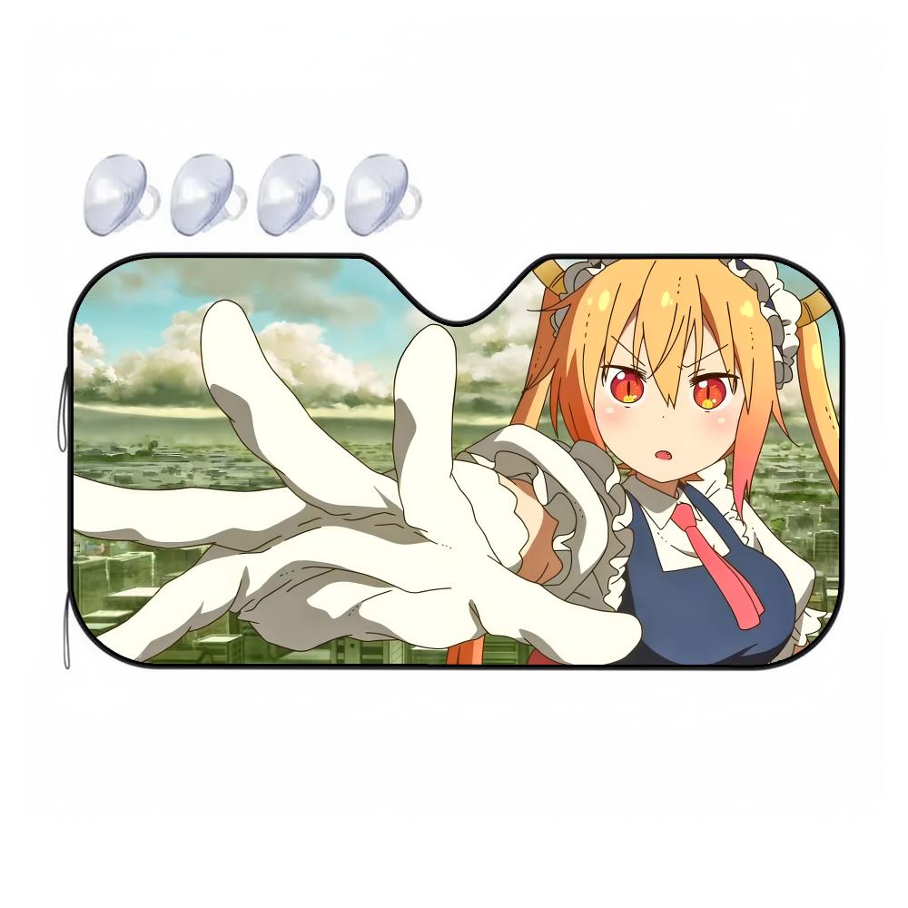 1A-Kobayashi's Dragon Maids Sun Visor Premium Windshield Sunshade, Heat Insulation & UV Protection, Best Car Gift