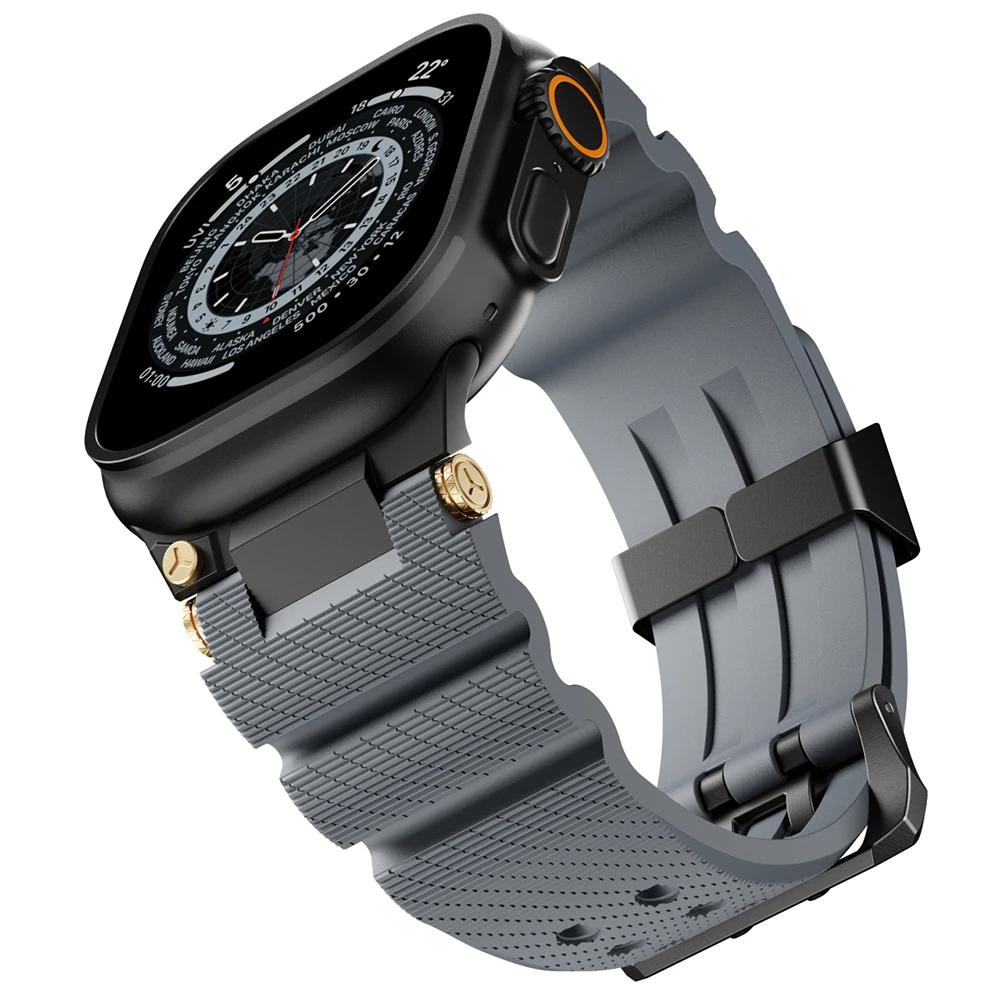 Силиконовый спортивный ремешок для Apple Watch Ultra 2/3 49 мм Series 11 46 мм 10 9 8 7 45 мм резиновый браслет для IWatch 6 5 4 Se 44 мм 42 мм