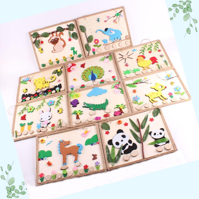 Children's DIY Kit: Wood & Hemp Rope Tree Branch Painting Ornaments