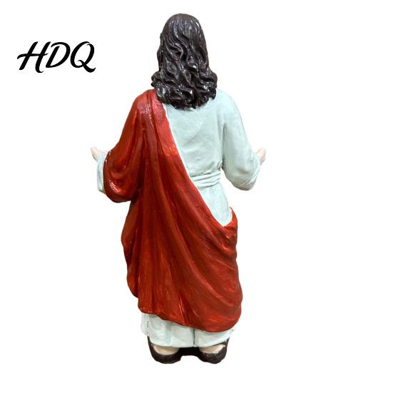 Jesus Figurine 5 Inch with Open Arm Hand Painted Religious Outstretched Hands Figure Statue Resin Christian Sculpture for Spiritual Collection