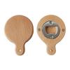 Solid Wood Bottle Opener with Handle Round Refrigerator Magnets Ergonomic Grip Beer Opener for Home Commercial Use