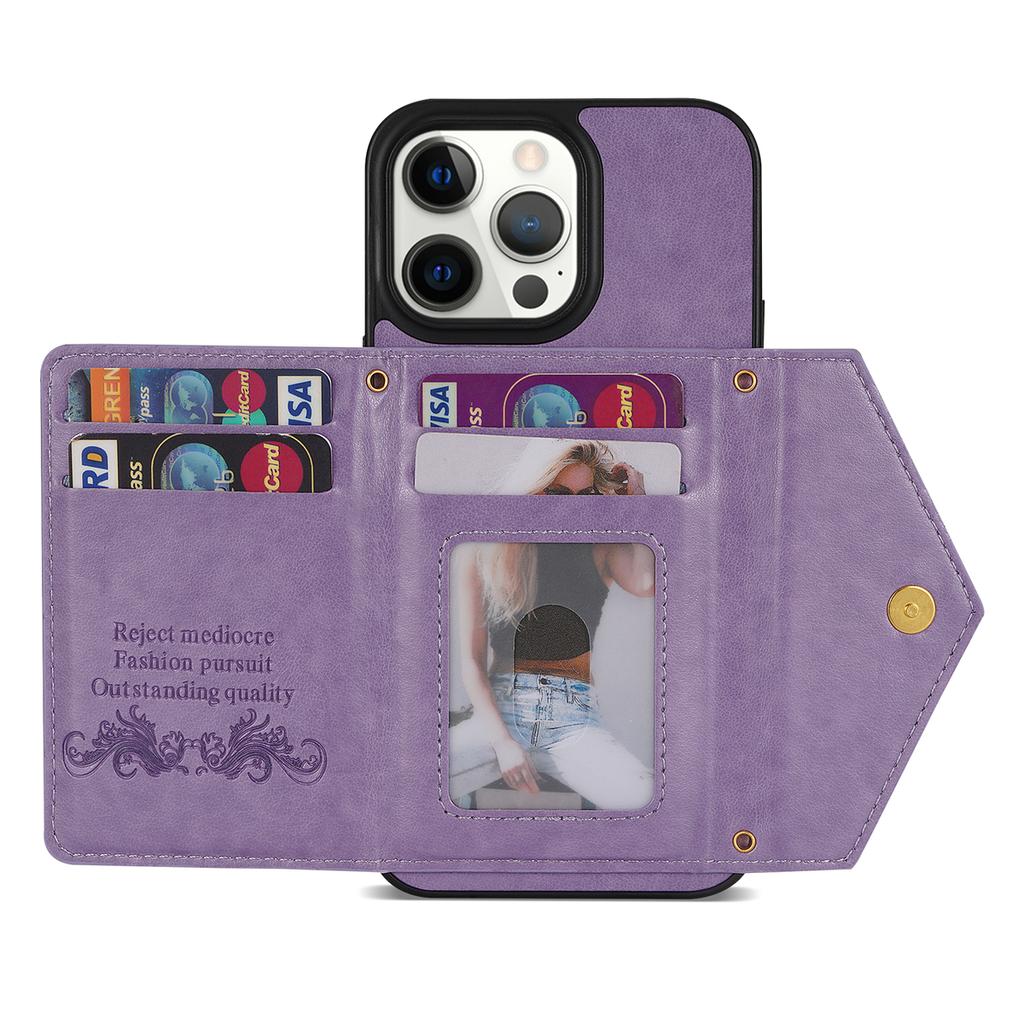 N.BEKUS Кожаный чехол-кошелек на молнии для iPhone 16 Pro Max с держателем для карт и ремешком через плечо