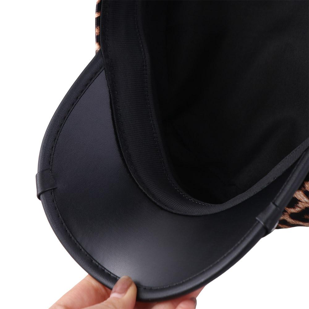 Сексуальная берет-кепка Y2k Харадзюку Плоская кепка-цилиндр Ретро заклепки Леопардовая кепка для девочек