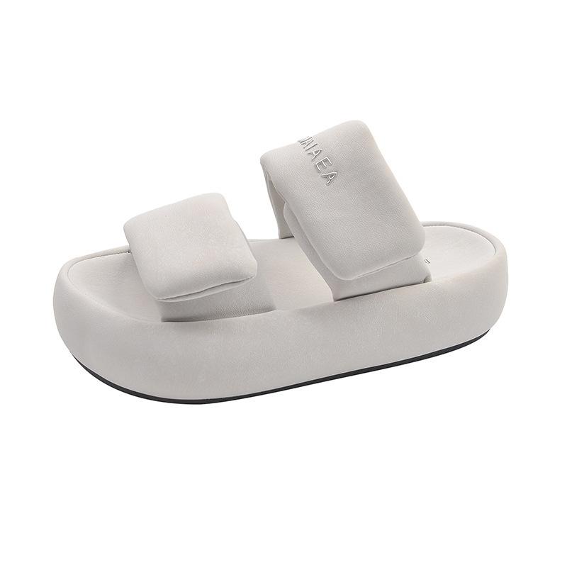 Хлебные тапочки женские носят липучки толстоподошвенные шлепанцы лето новые ленивые пляжные сандалии