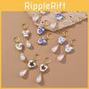 Fashionable Heart Earrings With Pearl And Retro Elements For Women