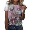 Летние женские футболки с цветочным принтом, женская одежда, топы большого размера, футболки, повседневные модные женские футболки в стиле Харадзюку с круглым вырезом