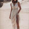 2023 Summer Bohemian Lace Splicing Maxi Dress for Women