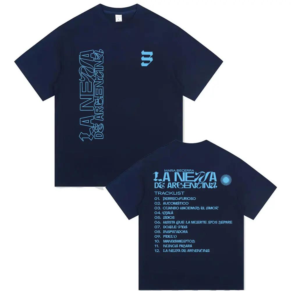 2026 Summer Singer Maria Vesela La Nina Album Graphic Tshirt Mens Hiphop Retro Cotton Shortsleeved Loose Casual Shirt