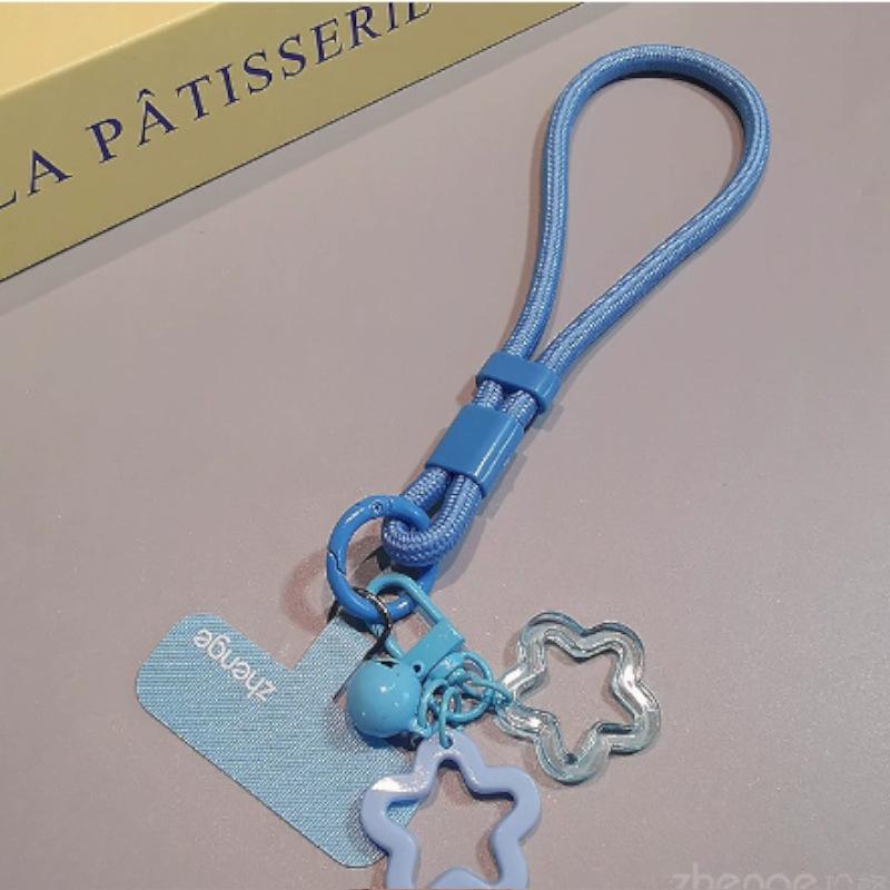 Женский хлопковый плетеный шнурок для телефона с подвеской-колокольчиком в виде звезды и дизайном дофамина