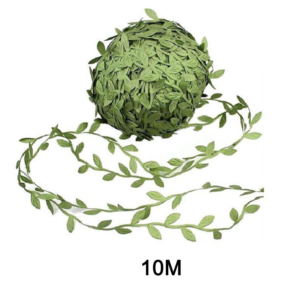 10M Artificial Leaf Vine Simulation Foliage Garden Wall Vines Rattan Home Decoration Decor Gree O8I2
