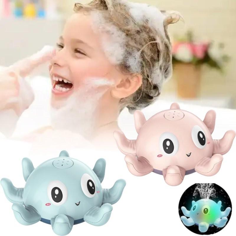 Осьминог для купания, детские игрушки, автоматическая индукция, распыление воды, душ, мигающая светодиодная лампа