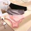 Хлопковые трусики в рубчик, женские трусы, простые однотонные трусики-бикини с низкой талией, спортивное нижнее белье для девочек, большие размеры M-XL