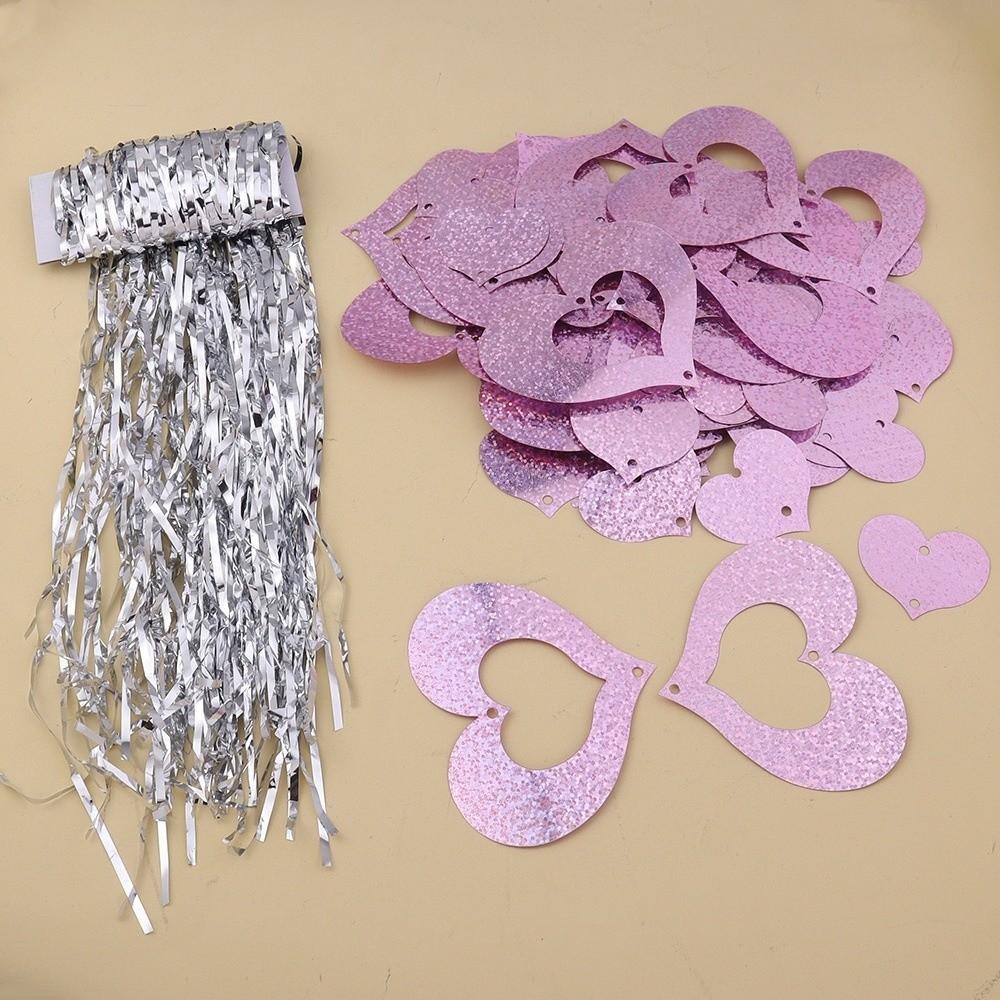 Новая красная гирлянда-сердечко с лазерными пайетками DIY ПВХ Любовь Растяжка Занавеска Дождь из Любовных Писем Подвеска Украшения на День Святого Валентина