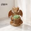 Фигурный цветочный горшок с встроенными дренажными отверстиями, 3D-печатная форма дракона, Держатель для горшка с зелёными растениями, Уличный горшок для небольших растений